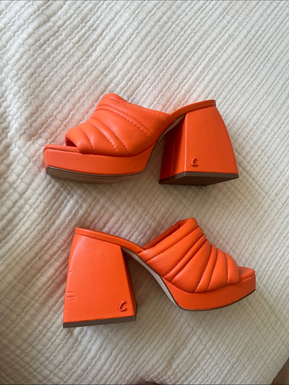 Orange Quilted Platform Mules - Circus NY by Sam Edelman